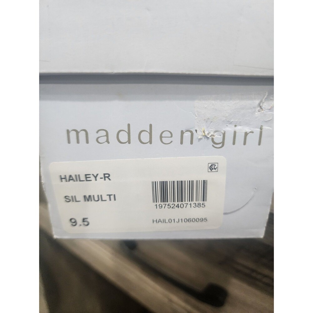 NEW Madden Girl Women's Hailey-R Sandals Rhinestone Silver/Multi Sz 9.5 Slip on - Picture 8 of 9